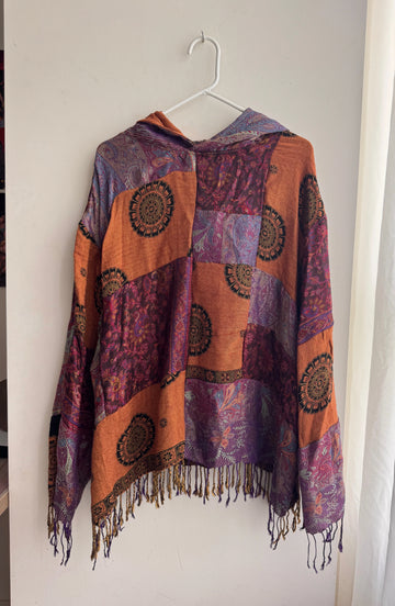 Upcycled Pashmina Patchwork Hoodie